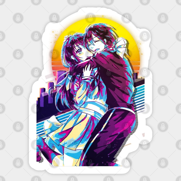 Noragami - Hiyori and Yato Sticker by 80sRetro